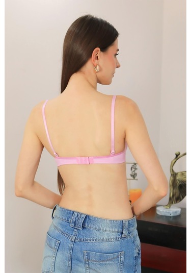 Akbeniz Kadın Destekli Balenli Sütyen 4932 Pembe