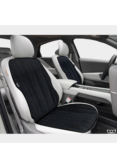 Bod Vodina Serisi Tay Tüyü Cepli Oto Koltuk Minder Seti Koltuk Koruma Kılıfı Ön Arka Set Siyah-mavi