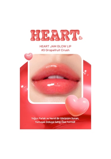 Peripera Heart Jam Glow Lip 3 Grapefruit Crush