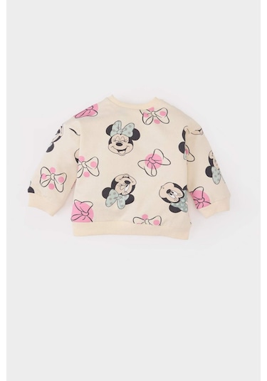 DeFacto Kız Bebek Disney Mickey & Minnie Bisiklet Yaka Sweatshirt E4857A525SPER134 Ekru DeFacto Kız Bebek Disney Mickey & Minnie Bisiklet Yaka Sweatshirt E4857A525SPER134 Ekru