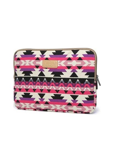 Ebitda 39x27.5x1.5cm 15.6 Dizüstü Bilgisayar Çantası Taşıma Saklama - Geometrik Gül Dokusu Çok Renkli