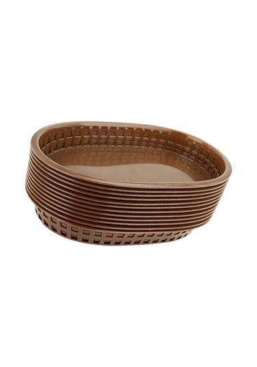 Suntek Restoran Oval Fast Food Sepeti Kahverengi 12 Adet