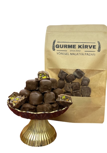 Çikolata Kaplı Antep Fıstıklı Lokum 400 Gram