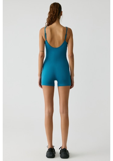 Grimelange Urban Beat Alesıa Kadın Slim Fit İp Askılı Training Mavi Tulum Mavi