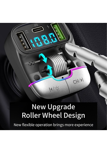 Jeehugo Siyah Araç Mp3 Çalar Bluetooth 5.3 Pd25w Hızlı Şarj Fm Transmitter免提 Konuşma无损 Ses Çalma Çift Usb Portlu 12-24v Uyumlu