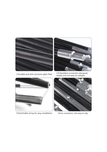 Padalink Dayanıklı Cam Elyaf Çadır Direği Seti - Kolay Kurulum, Uzun Ömürlü Ve Paslanmaz Çift Direk Çok Renkli
