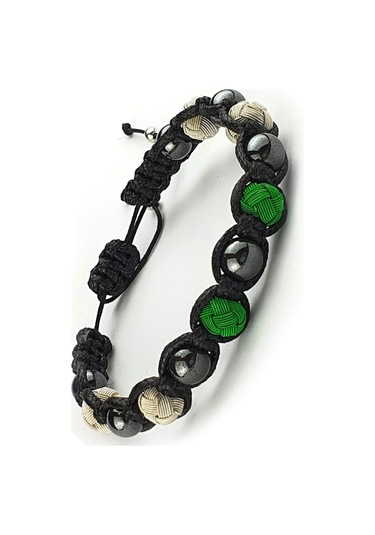 Hematit Taşlı Yeşil Beyaz Kazaziye Detaylı Tasarım Taraftar  Şamba