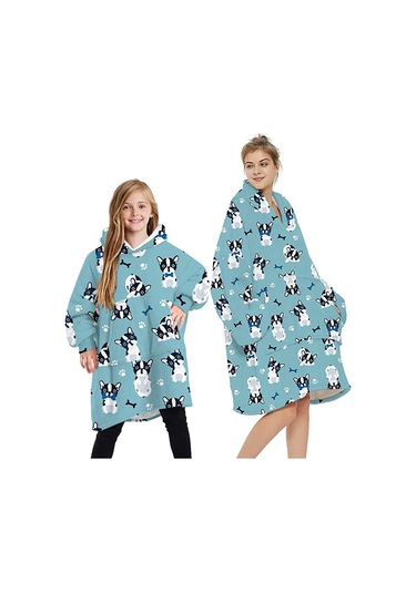 Loalirando Büyük Boy Kapüşonlu Battaniye, Kadınlar, Erkekler Ve Çocuklar İçin Kapüşonlu Ve Büyük Cepli Taşınabilir Battaniye, Gri - Kedi Diğer