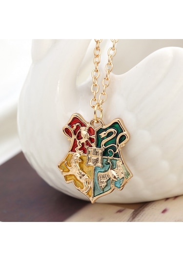 Harry Potter Hogwarts Kolye Okul Amblemi Kolyesi Mavi