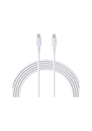 Aukey CB-NCL1-WH Naylon Örgülü 3a 480mbps Type-c Lightning Kablosu 1.8m