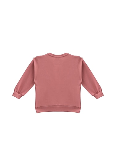 Mininio Kız Bebek Fırfır Detaylı Sweatshirt - Gül Kurusu Gül Kurusu