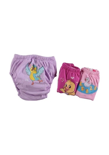 Ördek Serisi 3 Adet Kız Bebek Alıştırma Külodu 2 Numara 15 - 20 Kg 3 Adet