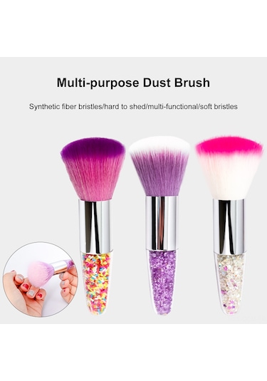 Qingmipy Fcs-x1 Yıldız Desenli Tırnak Toz Temizleme Fırçası - Yumuşak Fiber Saçlı, Zımpara Tozu Temizleyici, Mavi Yıldız Taşlı Manikür Aleti