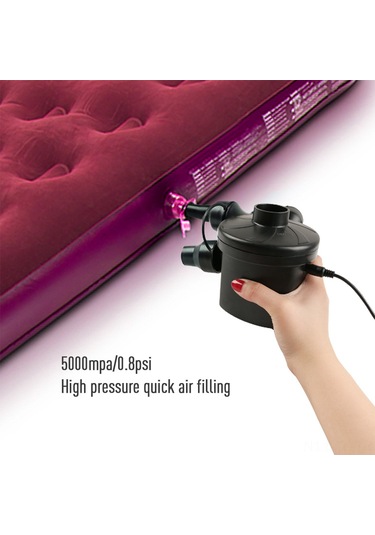 Hombey Elektrikli Hava Pompa, 3 Farklı Uçlu, Hızlı Doldurma, 480l/dk Akış, 0.8psi Basınç, Araç Şarjlı, Çadır, Yatak, Havuz Vb. İçin