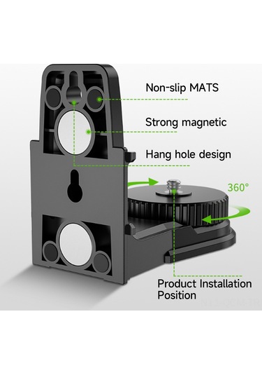 Qingmipy 360 Dönebilen Güçlü Mıknatıslı Duvar Montaj Braketi - Çoklu Hat Ölçer Uyumlu