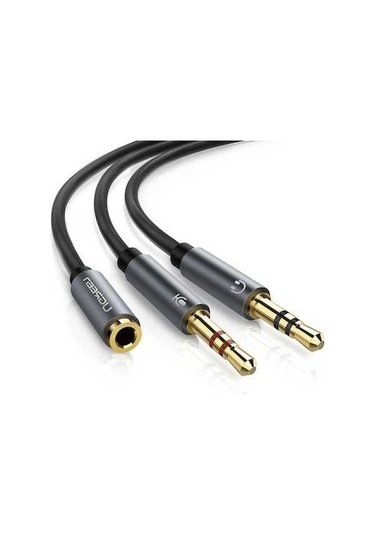 Ebitda 3.5mm Stereo Y Splitter Kulaklık Adaptörü, 24k Altın Konektör, Pc-mikrofon Bağlayıcı