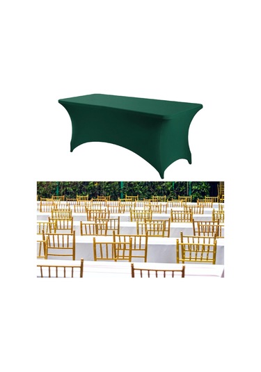 Homyl Katlanır Masa Için Örtüsü Spandex Satıcı Düğün Doğum Günü Yeşil