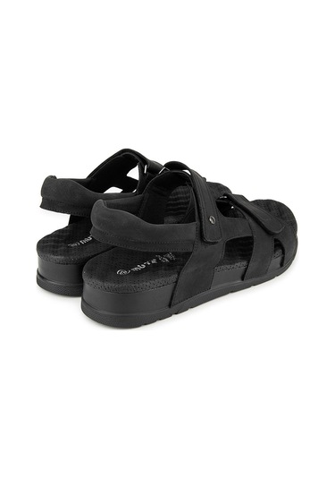 Muya Sagrado Anatomik Taban Topuk Dikeni Erkek Sandalet Siyah