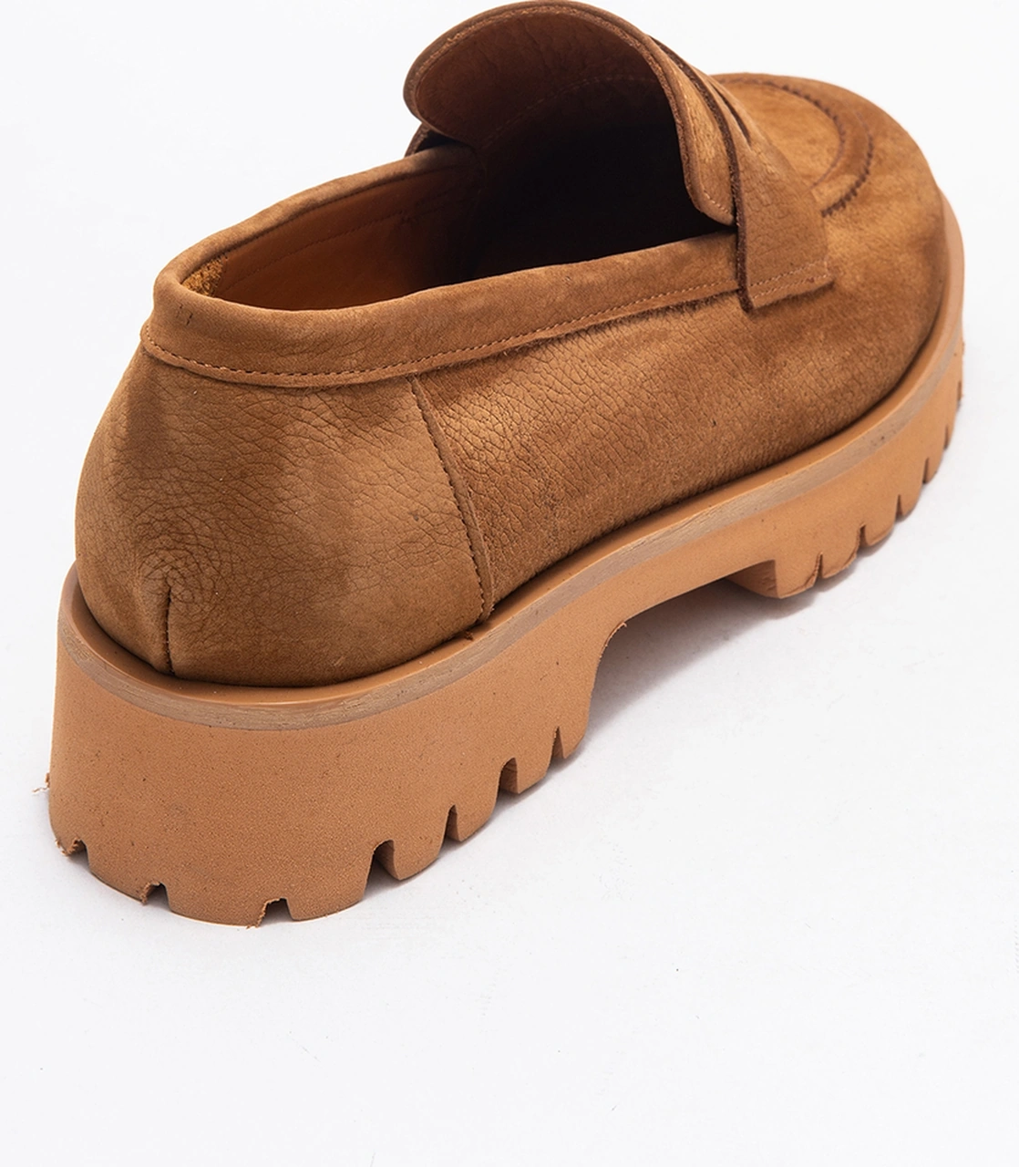 Vıonel Taba Nubuk Hakiki Deri Kadın Loafer Ayakkabı Taba Nubuk