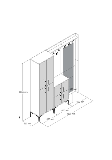 Variant Variant Berlin Abc Portmanto Ceviz/Beyaz