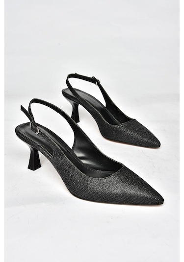 Fox Shoes S518081714 Siyah Sim Alçak Topuklu Kadın Ayakkabı Siyah