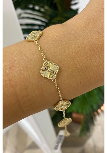 Gold Çizgili Premium Çelik Bileklik Gold