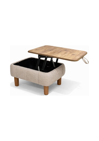Ester Sandıklı Mekanizmalı Orta Sehpa/bench, Sütlü Kahve Kahverengi