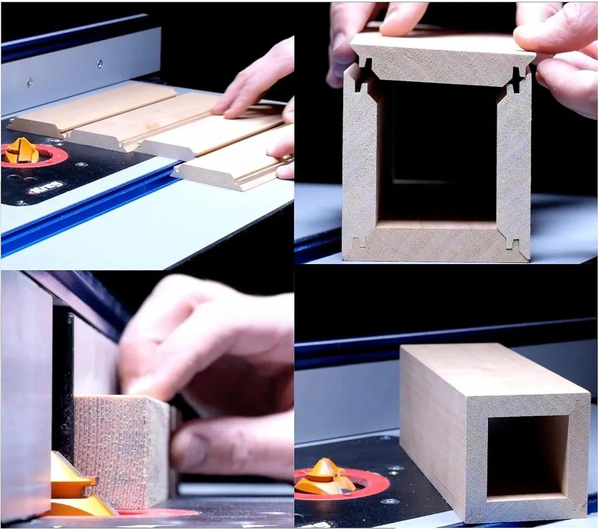 Hombey Ahşap Panel İçin 3'lü Set: 45 Derece Konşekür Bıçağı, Dilimleme Ve Birleştirme - 1/4 İnç Saplı Yg8 Alaşımlı Uç