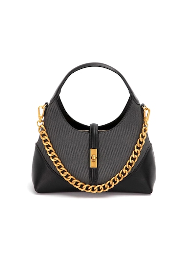 Levidor 930409 Kadın Gold Zincir Aksesuarlı El Çantası Siyah Siyah