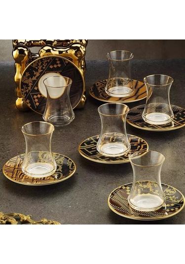 Sandro Moreno 1453 Kariye Gold 12 Parça 6 Kişilik Çay Seti 110 Ml Renkli