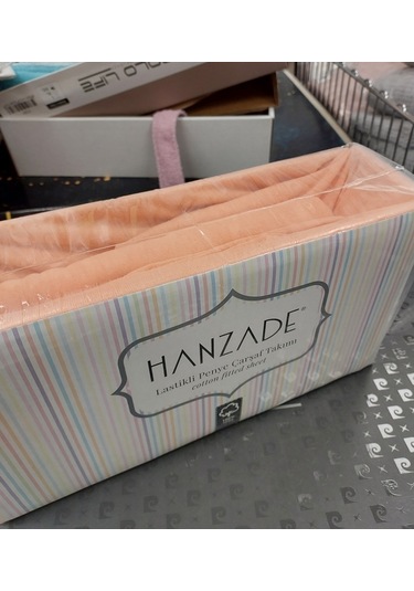 Hanzade %100 Pamuk Penye Lastikli Çift Kişilik Çarşaf Seti 160x200+30 - Somon Somon