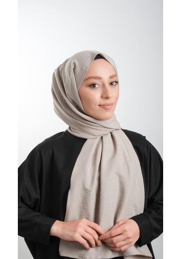 Hürrem Bone 202105_46 Pamuk Düz Klasik Caz Şal Taş Rengi