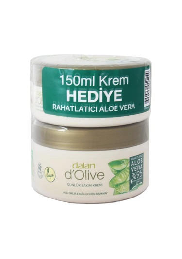 Dalan D'olive Günlük Bakım Rahatlatıcı Aloe Vera Kremi 250 ML + Aloe Vera Kremi 150 ML