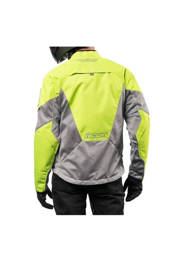 Icon Mesh Af Korumalı Motosiklet Montu Gri Sarı