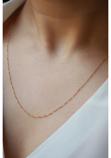 Diamine 14 Ayar Altın İnce Figaro Zincir Kolye