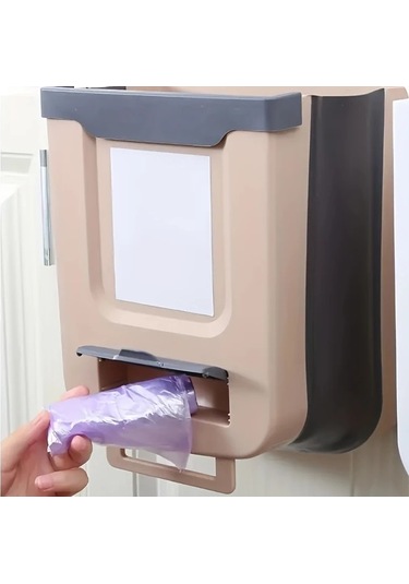 Honeybeeshop Beyaz Büyük Katlanabilir Mutfak Cop Kutusu Duvara Monte Dolap Kapisi Asili Depolama Ve Duzenleme Beyaz