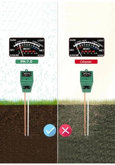 Toprak Nem Ölçer. Ph Metre Ve Işık Ölçer 3'Ü Birarada