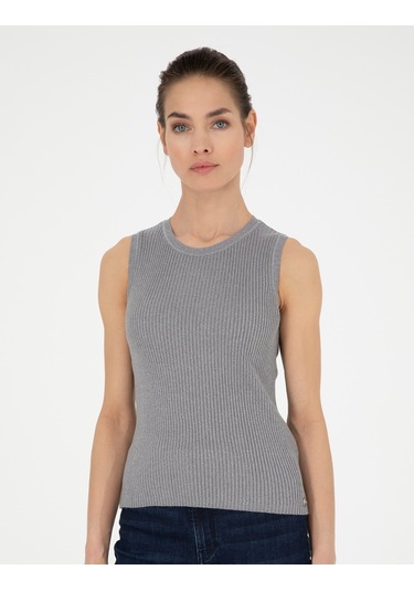 Pierre Cardin Kadın Gri Melanj Kazak /triko 50288575-vr086 Gri Melanj