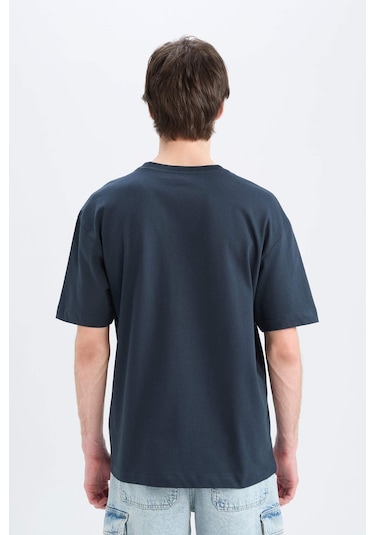 DeFacto Oversize Geniş Kalıp Bisiklet Yaka Basic Düz Kısa Kollu Tişört E6885AXNSNV163