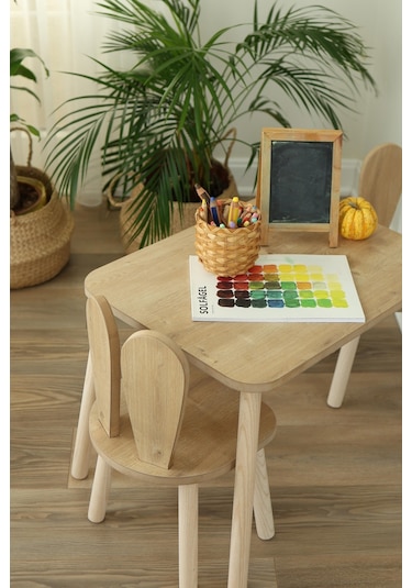 Montessori Çocuk Bunny Sandalye 1 Adet Kahverengi