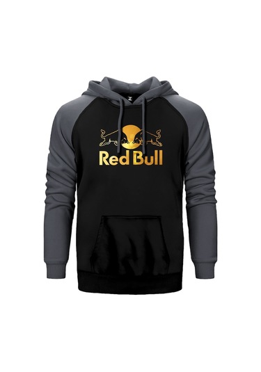 Redbull Gold Gri Reglan Kol Kapşonlu Sweatshirt Gri