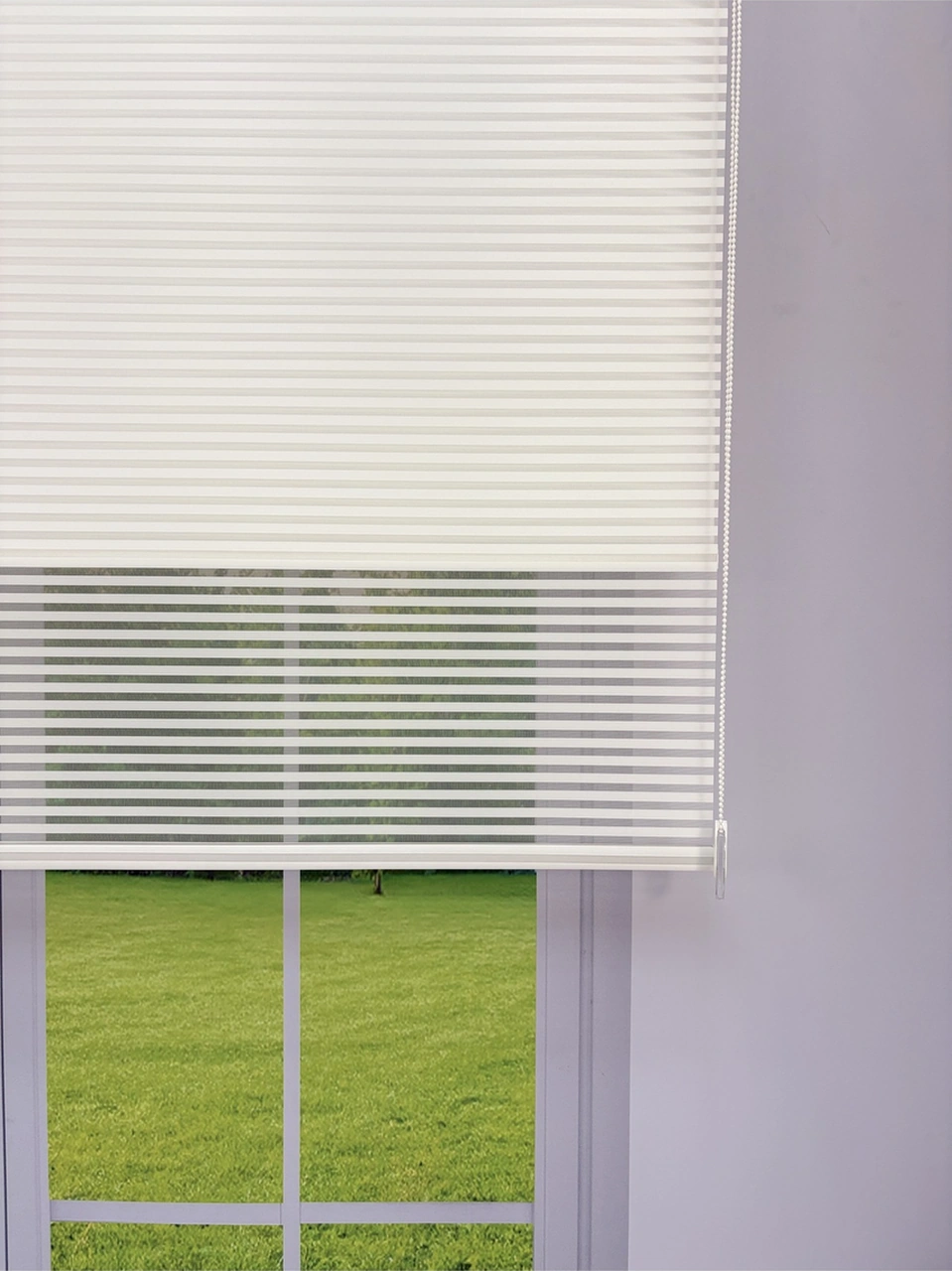 Luna Serisi Beyaz Tül Beyaz Stor Perde Işık Kontrollü, Çift Mekanizmalı, Kolay Montaj Beyaz