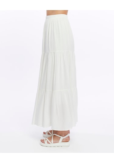 Eva Uzun Etek Ekru