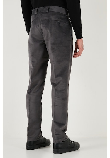 Buratti Normal Bel Regular Fit Düz Paça Erkek Kadife Pantolon 645Merlin Gri