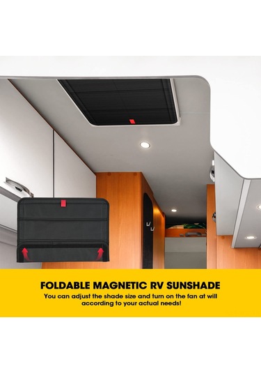 Konesam Katlanabilir Manyetik Karavan Tavan Perdesi, Uv Koruma Ve Gizlilik Sağlayan 16'' 16'' Boyutunda Siyah Pencere Örtüsü