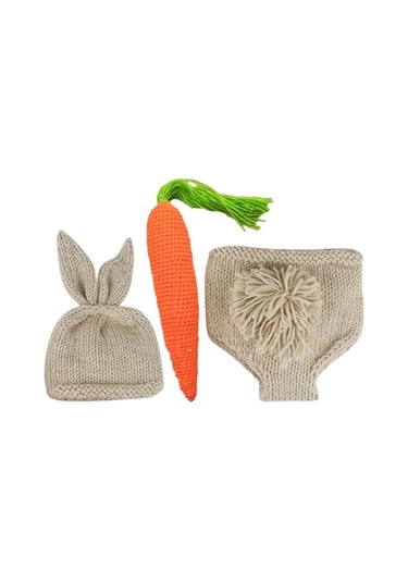 Yeni Doğan Bebek Tuhla Ve Pantolon Fotoğraf Seti Pembe Beyaz