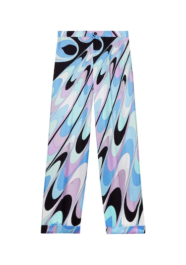 Pucci Şık Ipek Twill Pantolon Çok Renkli