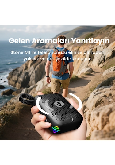 Nowgo Stone M1 5w Su Geçirmez Taşınabilir Bluetooth 5.4 Hoparlör Kahverengi
