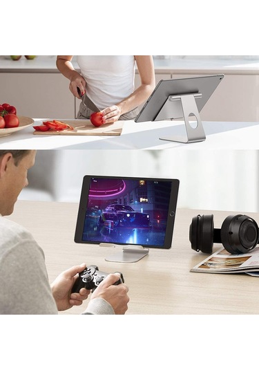 Cbtx P31 Evrensel Masaüstü Cep Telefonu Tablet Tutucu Braketi Ayarlanabilir Alüminyum Alaşımlı Stand - Siyah