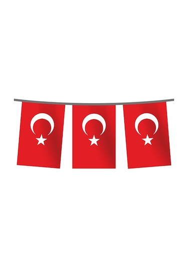 İpe Dizili 50x75 Cm Türk Bayrağı 50 Metre Tek Ebat